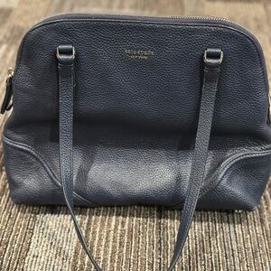 Kate Spade Carolyn Navy Blue Pebbled Leather Shoulder Bag Purse